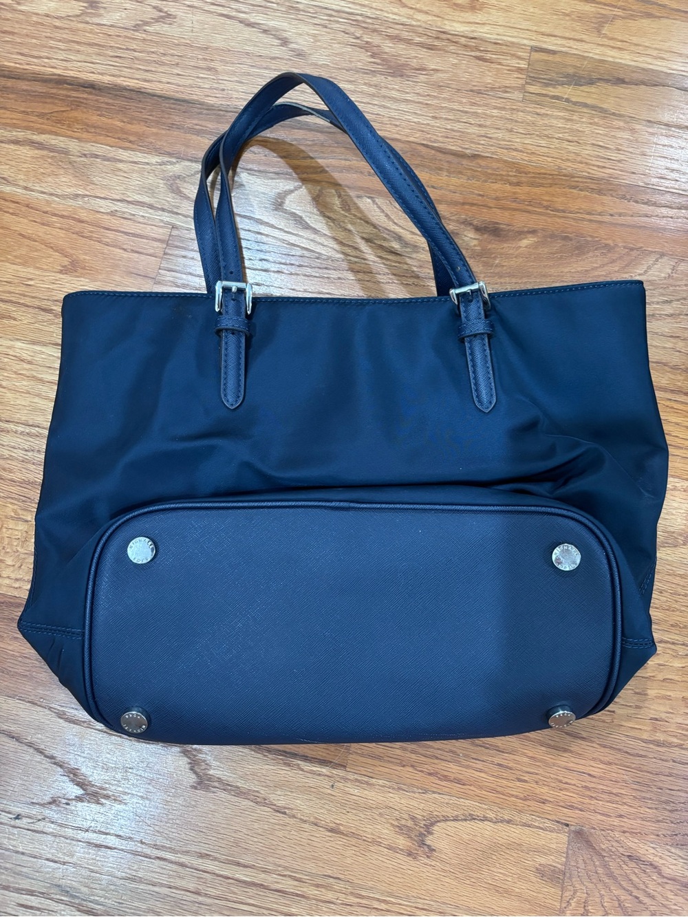 Michael Kors Classic Navy Blue Women's Tote Bag with Front Pocket - Picture 3 of 9